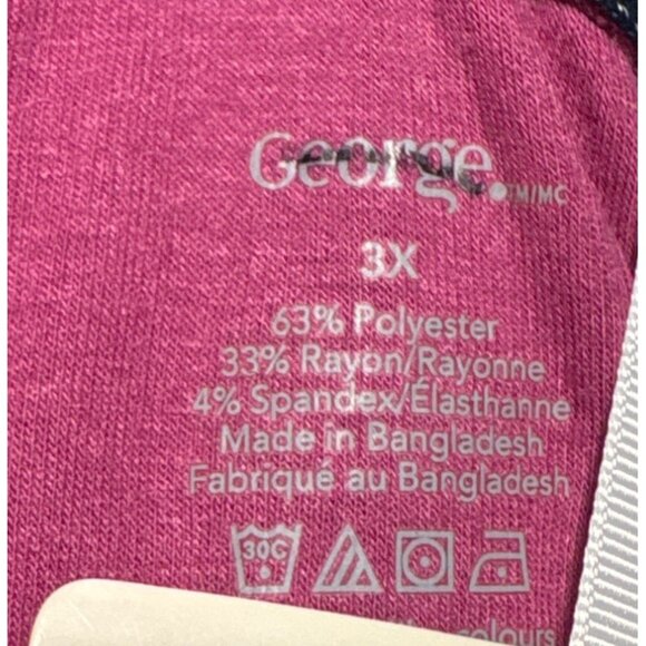 Ladies 2-Piece Pajama Set Size 3X Long-Sleeve Polar Bear Print Plum Navy George - Picture 2 of 6